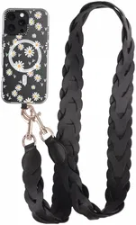 HappyCase Zanzibar Universeel Leren Riem Telefoonkoord (120CM) Zwart afbeelding