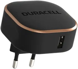 Duracell 12W Wall Fit USB-A Adapter Telefoon/Tablet Oplader 2.4A Zwart afbeelding