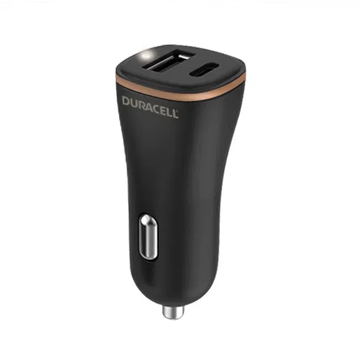 Duracell 27W USB-C en USB-A Power Delivery Autolader Zwart afbeelding 1