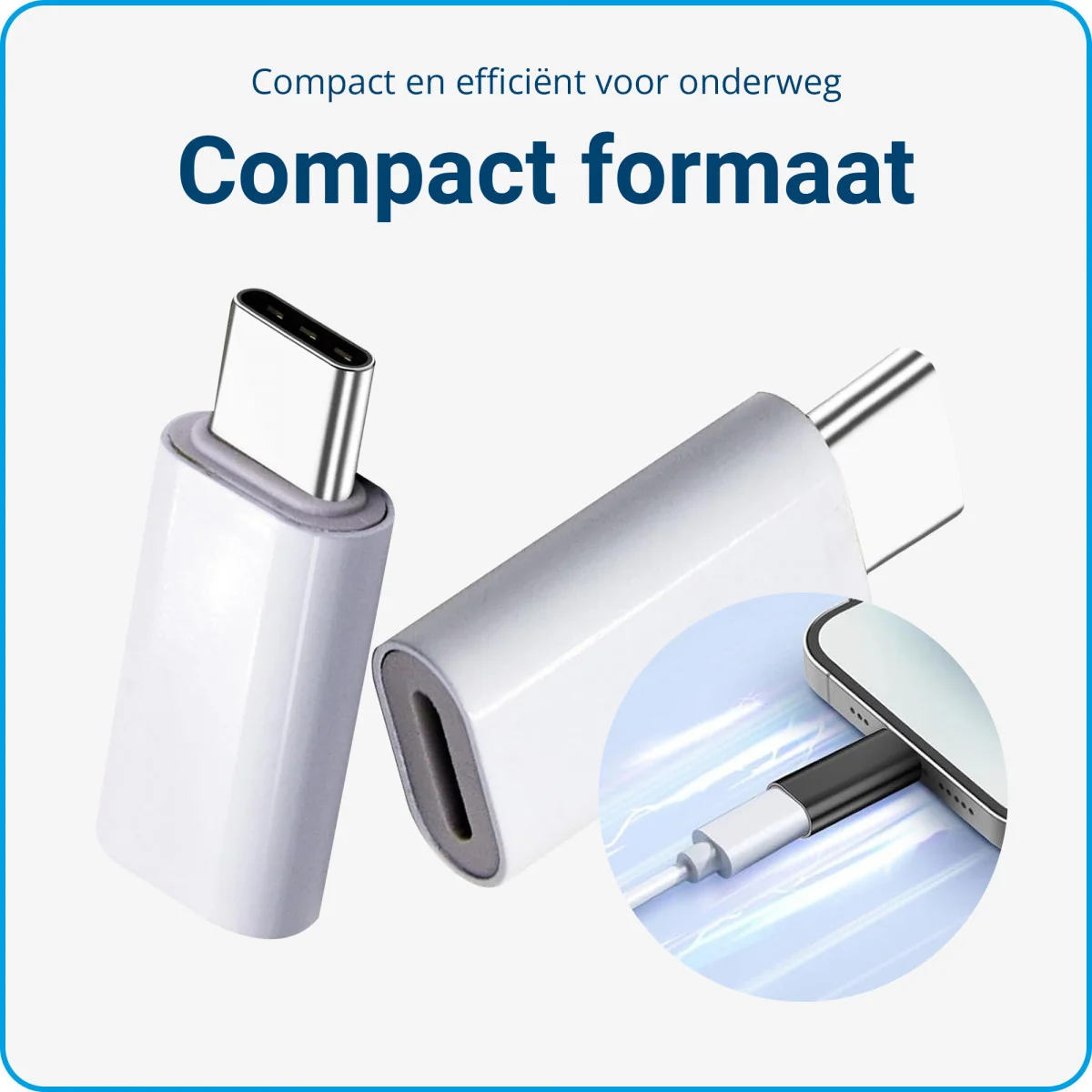 Lightning naar USB - C Adapter 60W voor iPhone 15 / 16 Serie Wit afbeelding 6