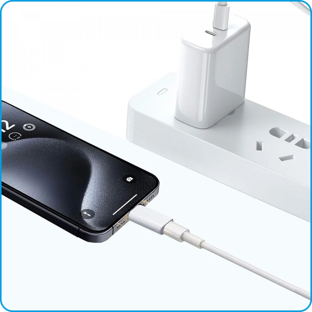 Lightning naar USB - C Adapter 60W voor iPhone 15 / 16 Serie Wit afbeelding 7