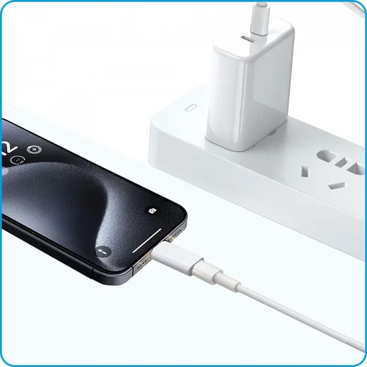 Lightning naar USB - C Adapter 60W voor iPhone 15 / 16 Serie Wit afbeelding 7
