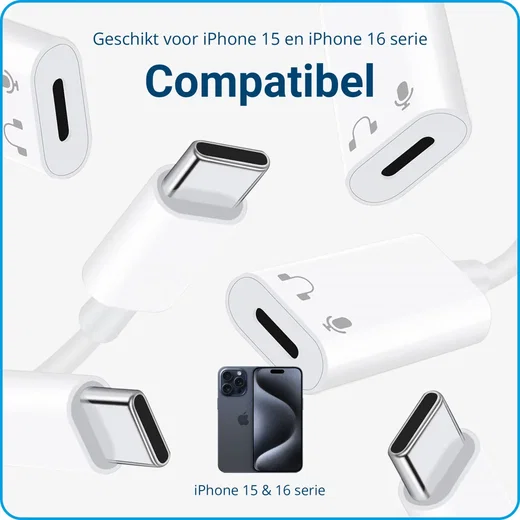 2 stuks Lightning naar USB-C adapter voor iPhone 15/16/16 Pro/16 Plus/Pro Max, Samsung S24, ondersteuning voor opladen en gegevensoverdracht, type C oplaadkabel, niet voor audio/OTG/hoofdtelefoons