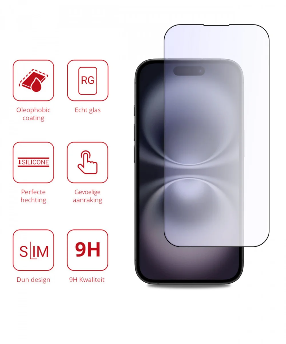Rosso Apple iPhone 16 Tempered Glass Screen Protector Anti-Blue Light afbeelding 3