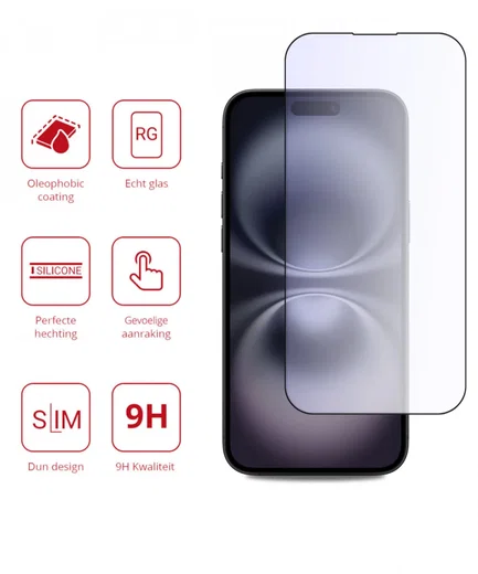 Rosso Apple iPhone 16 Plus Tempered Glass Screen Protector Anti-Blue Light afbeelding 3