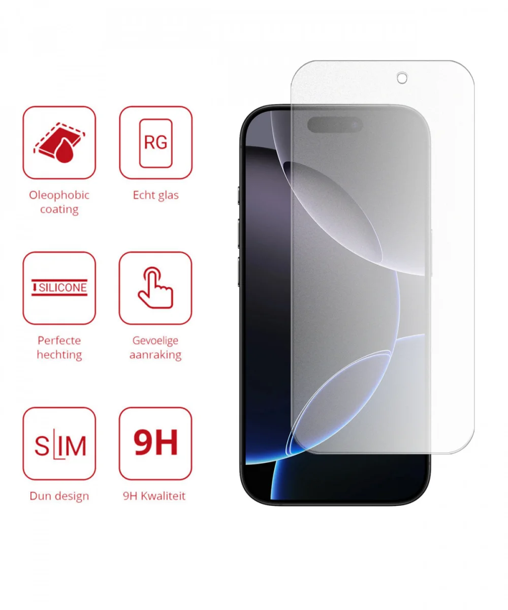 Rosso Apple iPhone 16 Pro Tempered Glass Screen Protector Anti-Reflectie afbeelding 3