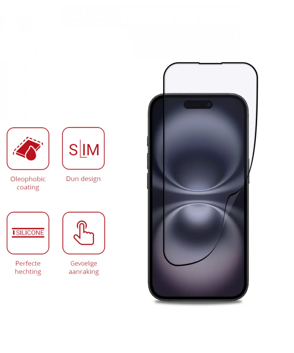 Rosso Apple iPhone 16 Hybrid Glass Screen Protector afbeelding 2