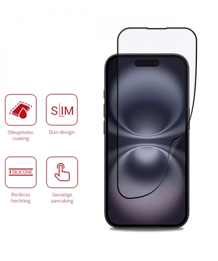 Rosso Apple iPhone 16 Plus Hybrid Glass Screen Protector afbeelding 2