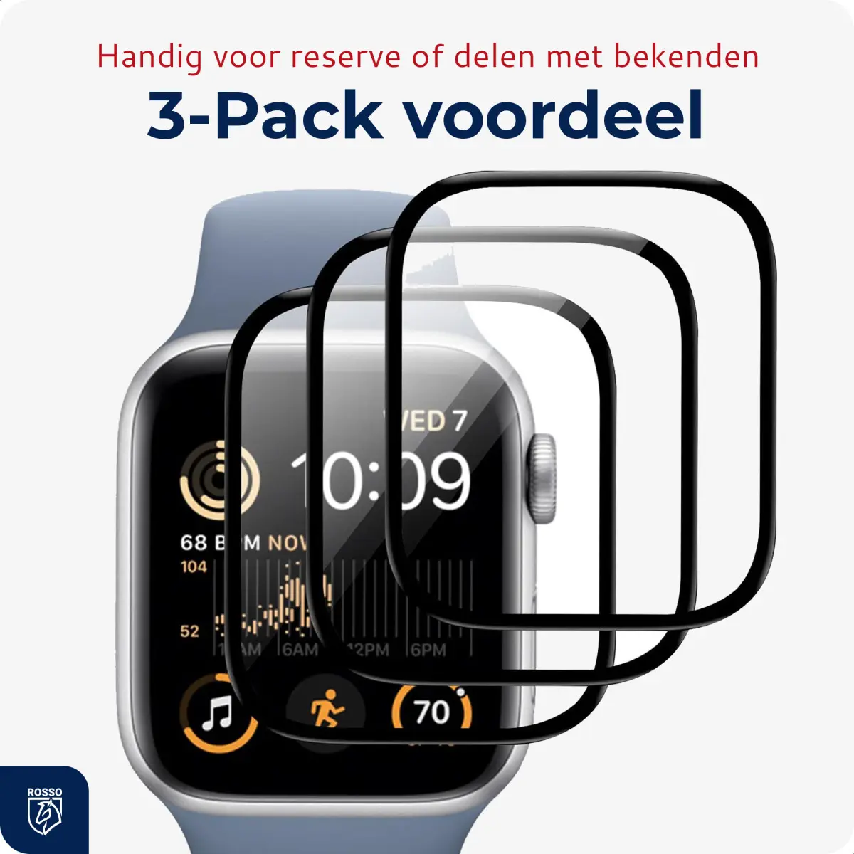 Rosso Apple Watch 4/5/6/SE 40MM Hybrid Glass Screen Protector (3-Pack) afbeelding 3