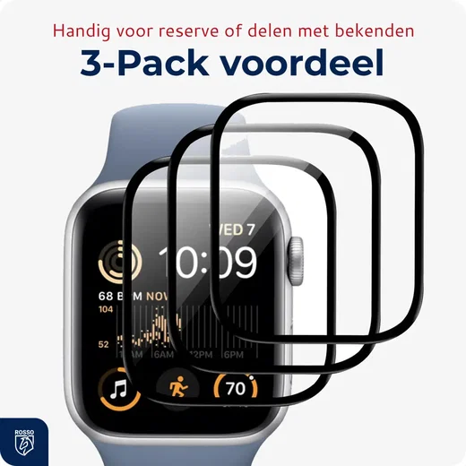 Rosso Apple Watch 4/5/6/SE 40MM Hybrid Glass Screen Protector (3-Pack) afbeelding 3