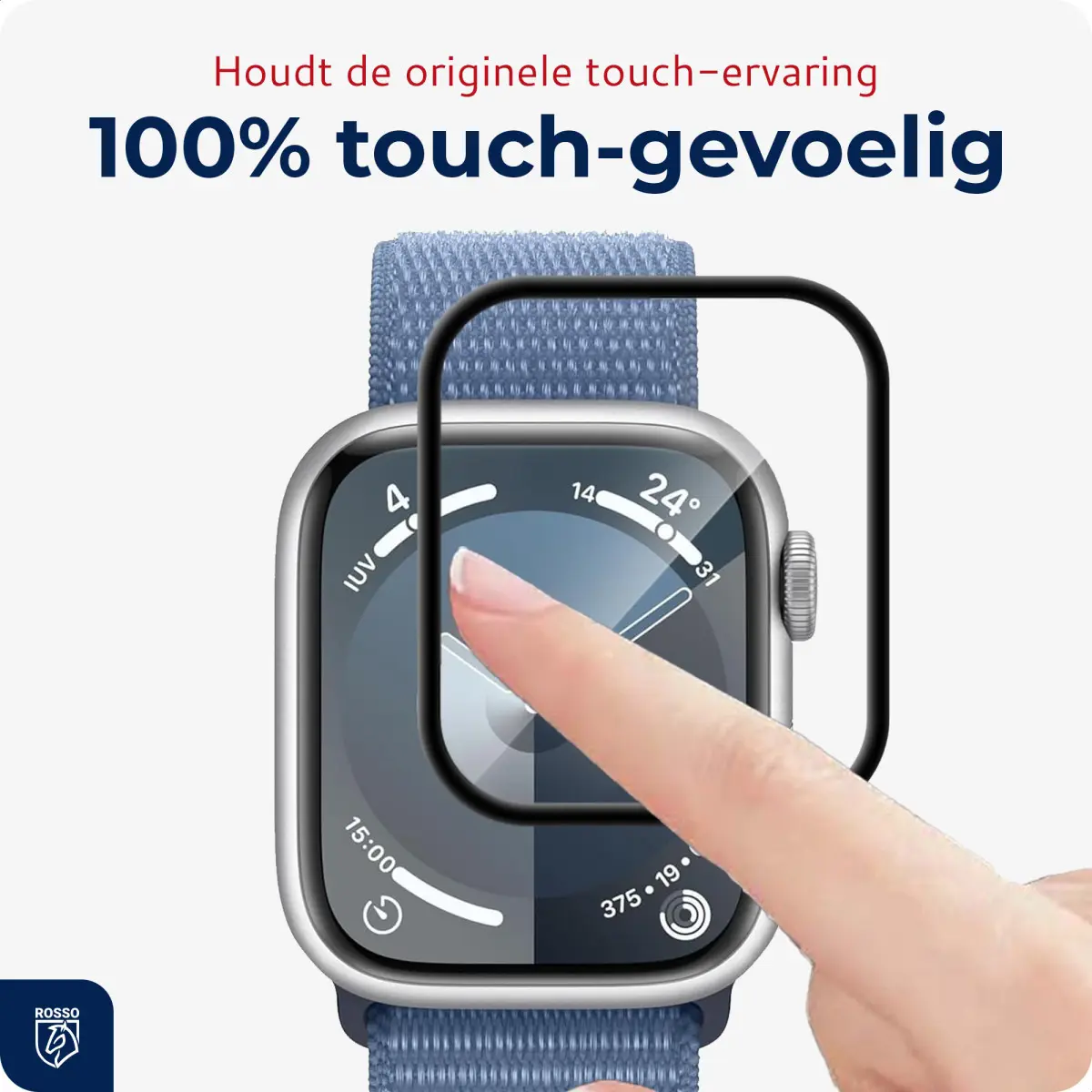 Rosso Apple Watch 41MM Hybrid Glass Screen Protector (3-Pack) afbeelding 9