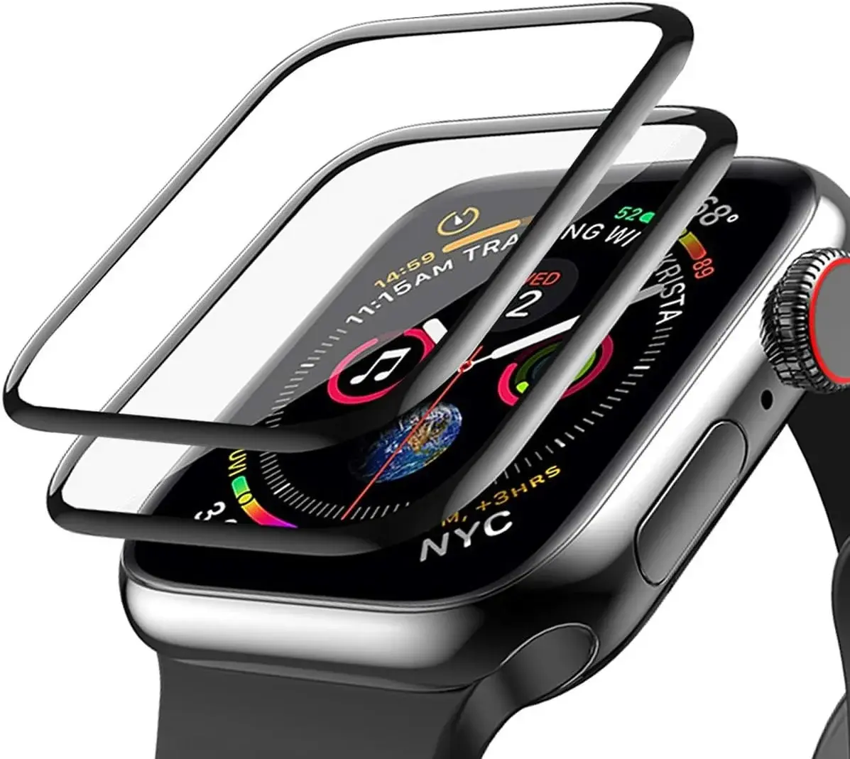 Rosso Apple Watch 11 / 10 42MM Hybrid Glass Screen Protector (3-Pack) afbeelding 2