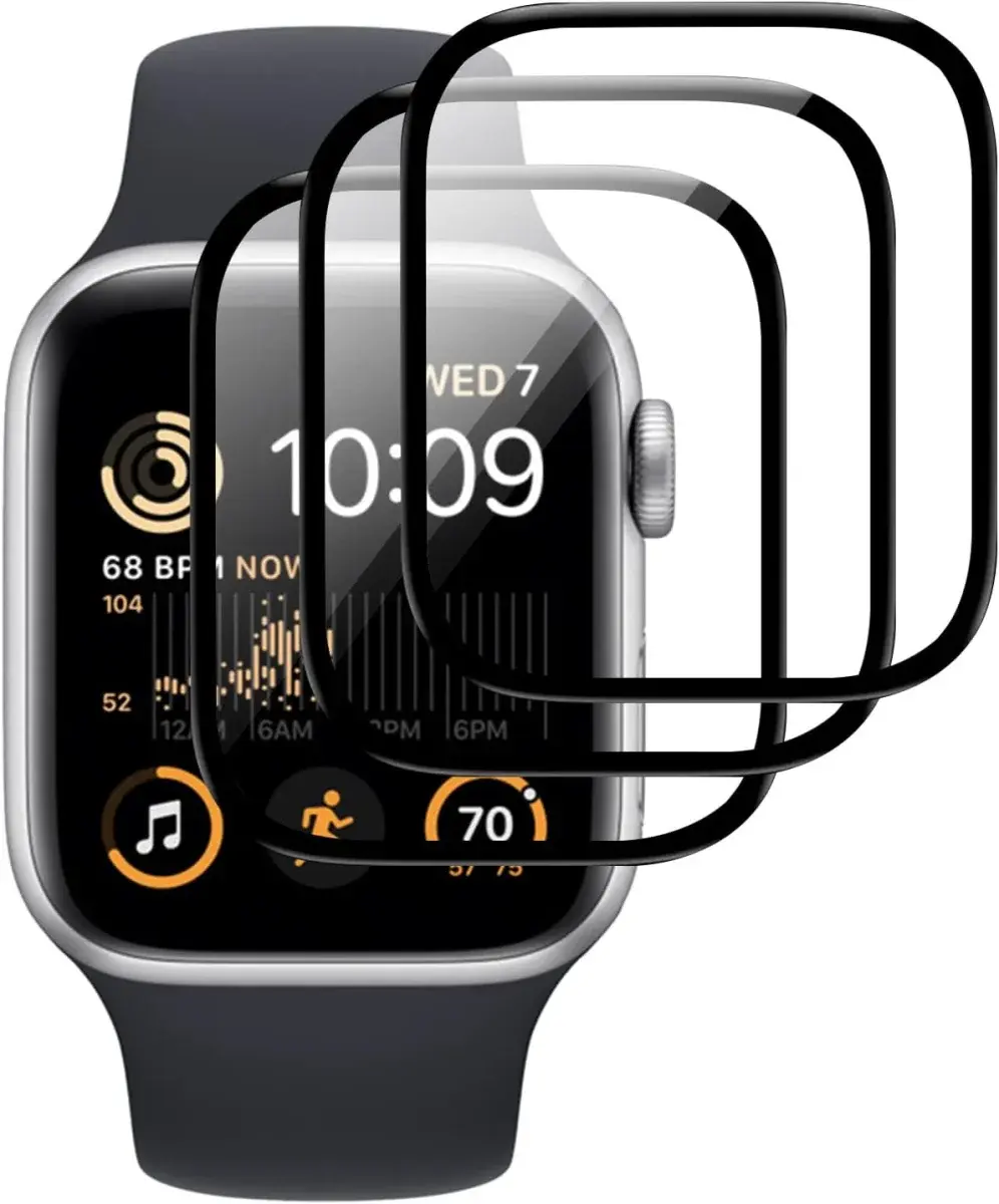 Rosso Apple Watch 4/5/6/SE 44MM Hybrid Glass Screen Protector (3-Pack) afbeelding 2