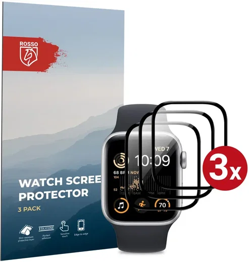 Rosso Apple Watch 4/5/6/SE 44MM Hybrid Glass Screen Protector (3-Pack) afbeelding 1