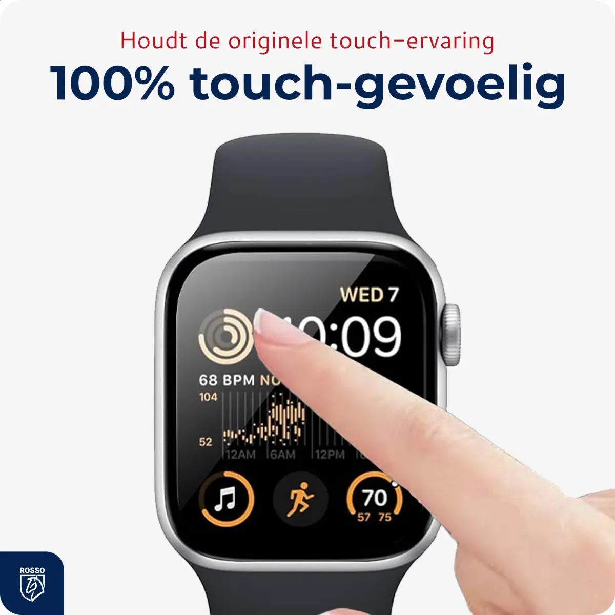 Rosso Apple Watch 4/5/6/SE 44MM Hybrid Glass Screen Protector (3-Pack) afbeelding 9
