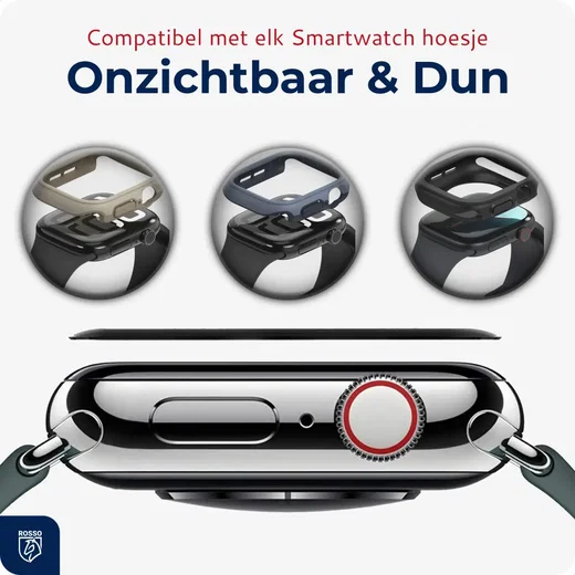 Rosso Apple Watch 4/5/6/SE 44MM Hybrid Glass Screen Protector (3-Pack) afbeelding 4