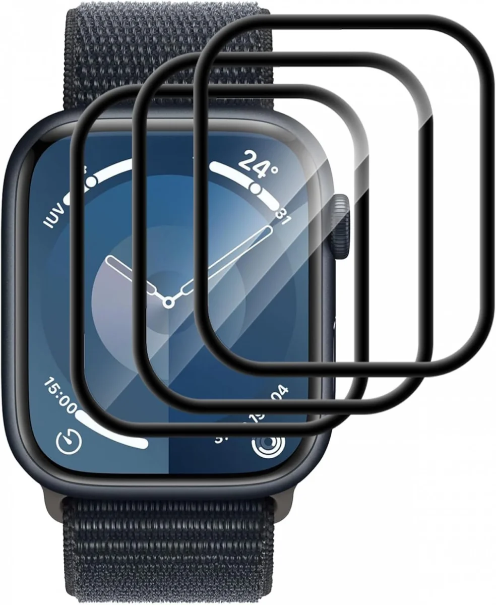 Rosso Apple Watch 45MM Hybrid Glass Screen Protector (3-Pack) afbeelding 2