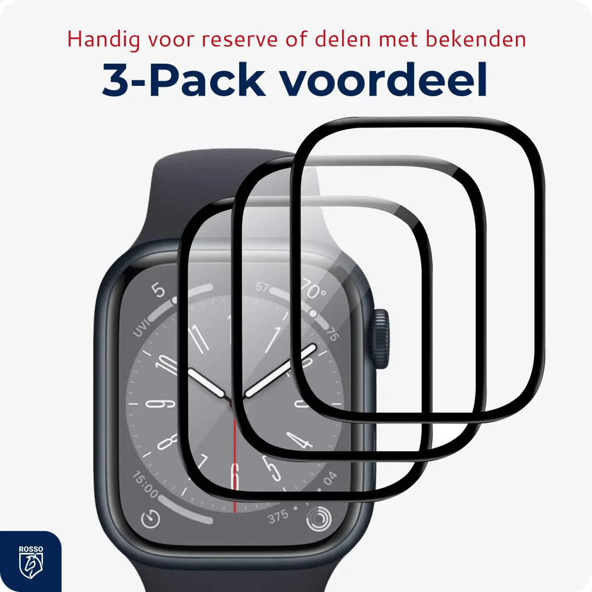 Rosso Apple Watch Ultra 3/2/1 Hybrid Glass Screen Protector (3-Pack) afbeelding 3