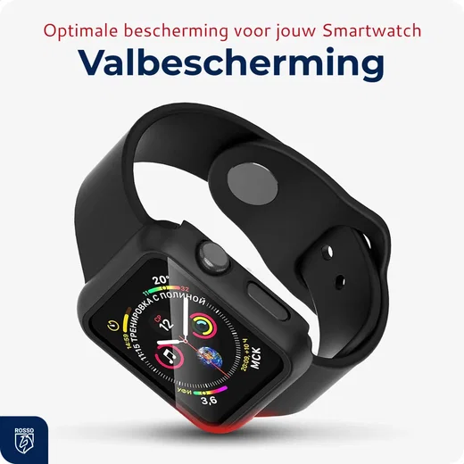 Rosso Apple Watch 38MM Tempered Glass Screen Protector met Hoesje Zwart afbeelding 4