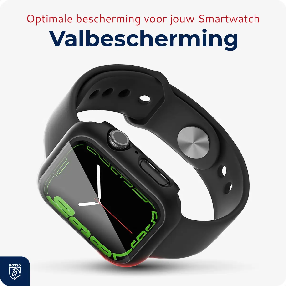 Rosso Apple Watch 4/5/6/SE 40MM Tempered Glass Screen Protector met Hoesje Zwart afbeelding 4