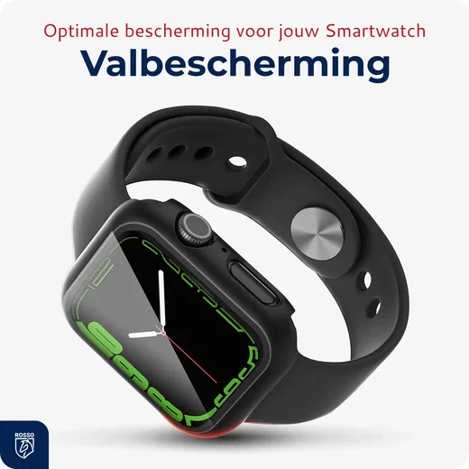 Rosso Apple Watch 4/5/6/SE 40MM Tempered Glass Screen Protector met Hoesje Zwart afbeelding 4