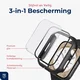 Rosso Apple Watch 45MM Tempered Glass Screen Protector met Hoesje Zwart afbeelding 2