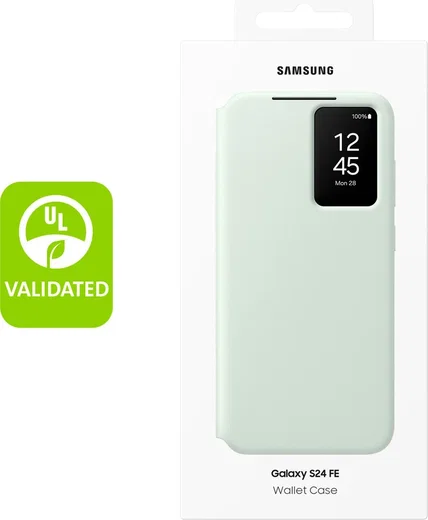 Origineel Samsung Galaxy S24 FE Hoesje Smart View Wallet Case Mint Groen afbeelding 6