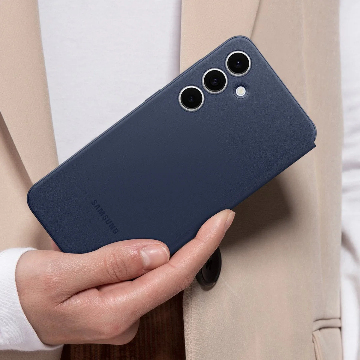 Origineel Samsung Galaxy S24 FE Hoesje Smart View Wallet Case Blauw afbeelding 7