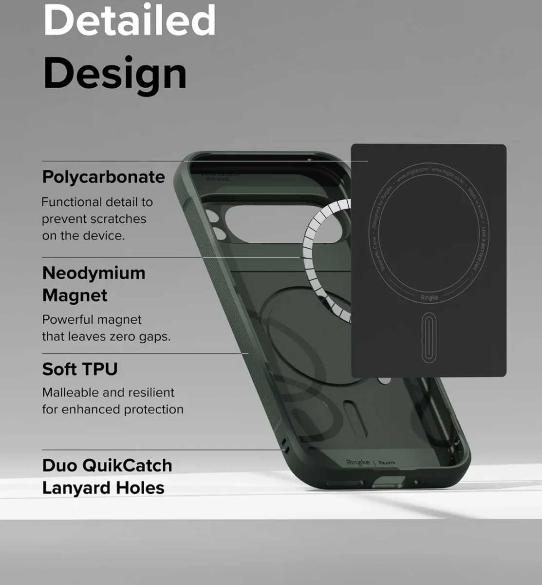 Ringke Onyx Magnetic Google Pixel 9 Pro XL Hoesje MagSafe Groen afbeelding 9