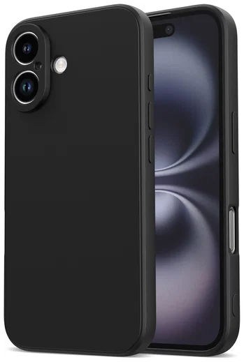 Apple iPhone 16 Hoesje met Camera Bescherming Dun TPU Back Cover Zwart afbeelding 1