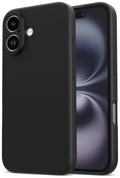 Apple iPhone 16 Hoesje met Camera Bescherming Dun TPU Back Cover Zwart
