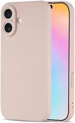 Apple iPhone 16 Hoesje met Camera Bescherming Dun TPU Back Cover Roze afbeelding