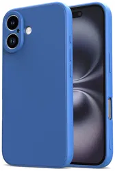 Apple iPhone 16 Hoesje met Camera Bescherming Dun TPU Back Cover Blauw afbeelding