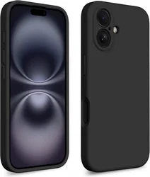 Apple iPhone 16 Plus Hoesje met Camera Bescherming Dun TPU Back Cover Zwart afbeelding
