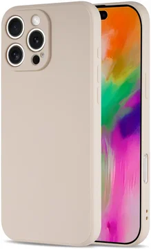 Apple iPhone 16 Pro Hoesje met Camera Bescherming Dun TPU Back Cover Beige