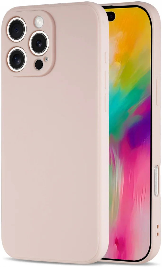 Apple iPhone 16 Pro Max Hoesje met Camera Bescherming Dun TPU Back Cover Roze afbeelding 1