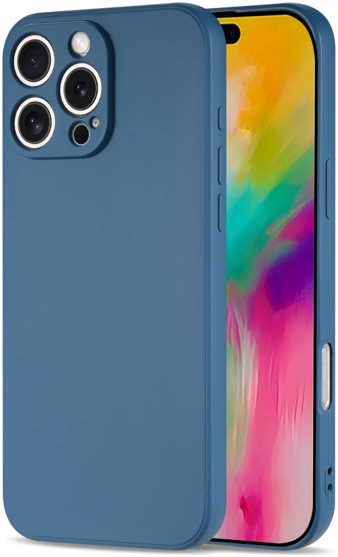 Apple iPhone 16 Pro Max Hoesje met Camera Bescherming Dun TPU Back Cover Blauw afbeelding 1