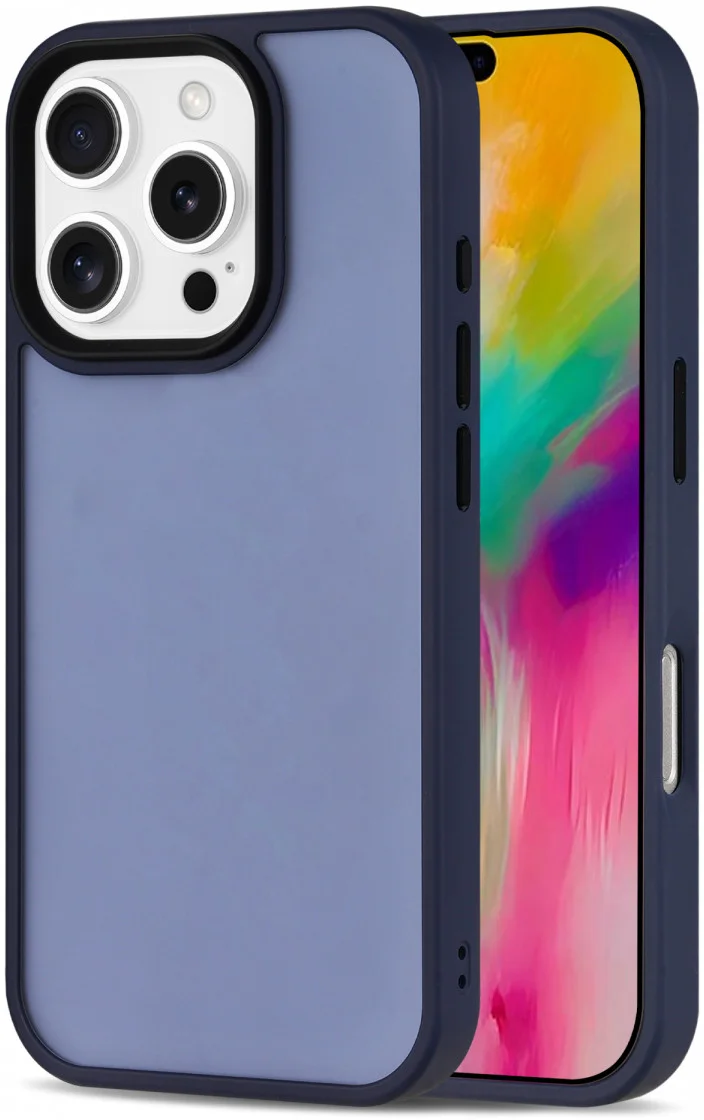 Apple iPhone 16 Pro Max Hoesje Back Cover Matte Blauw afbeelding 1