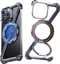 Apple iPhone 16 Pro Hoesje Metal Corner Frame Case MagSafe Zwart