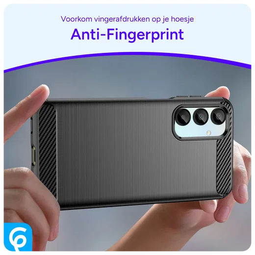 Samsung Galaxy A16 Hoesje Geborsteld TPU Flexibele Back Cover Zwart afbeelding 4