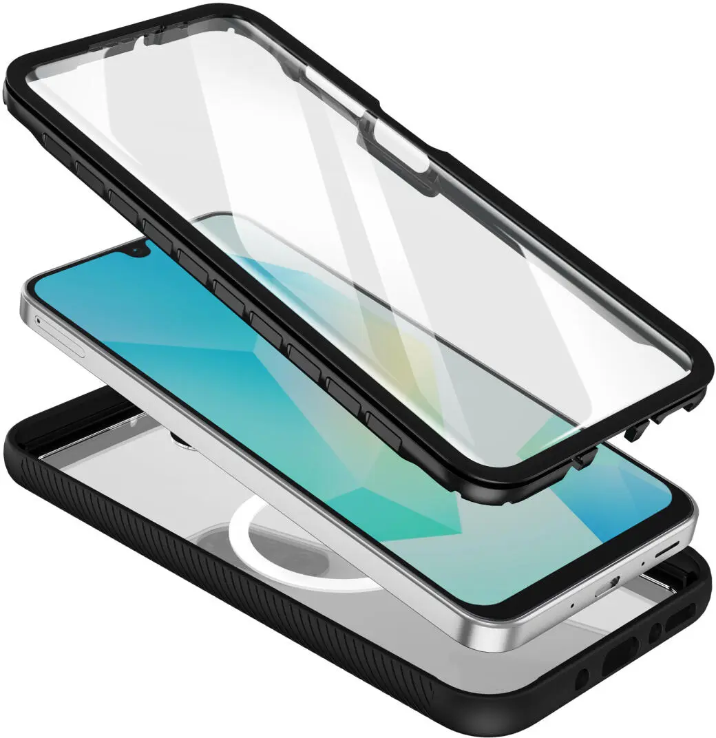 Samsung Galaxy A16 Hoesje Full Protect 360° Cover met MagSafe Zwart afbeelding 2