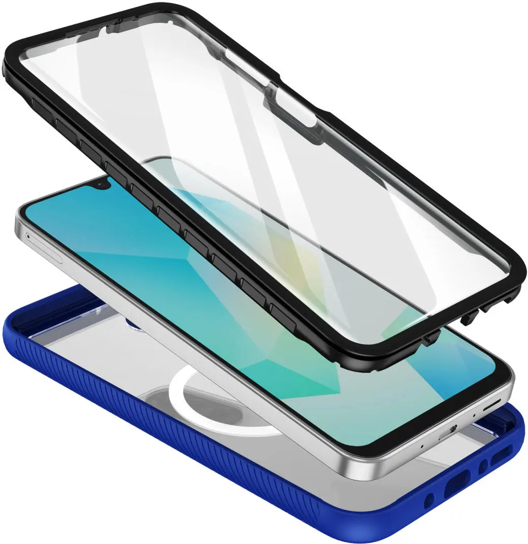 Samsung Galaxy A16 Hoesje Full Protect 360° Cover met MagSafe Blauw afbeelding 2