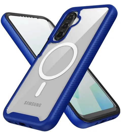 Samsung Galaxy A16 Hoesje Full Protect 360° Cover met MagSafe Blauw afbeelding 3
