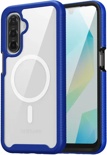 Samsung Galaxy A16 Hoesje Full Protect 360° Cover met MagSafe Blauw afbeelding 4