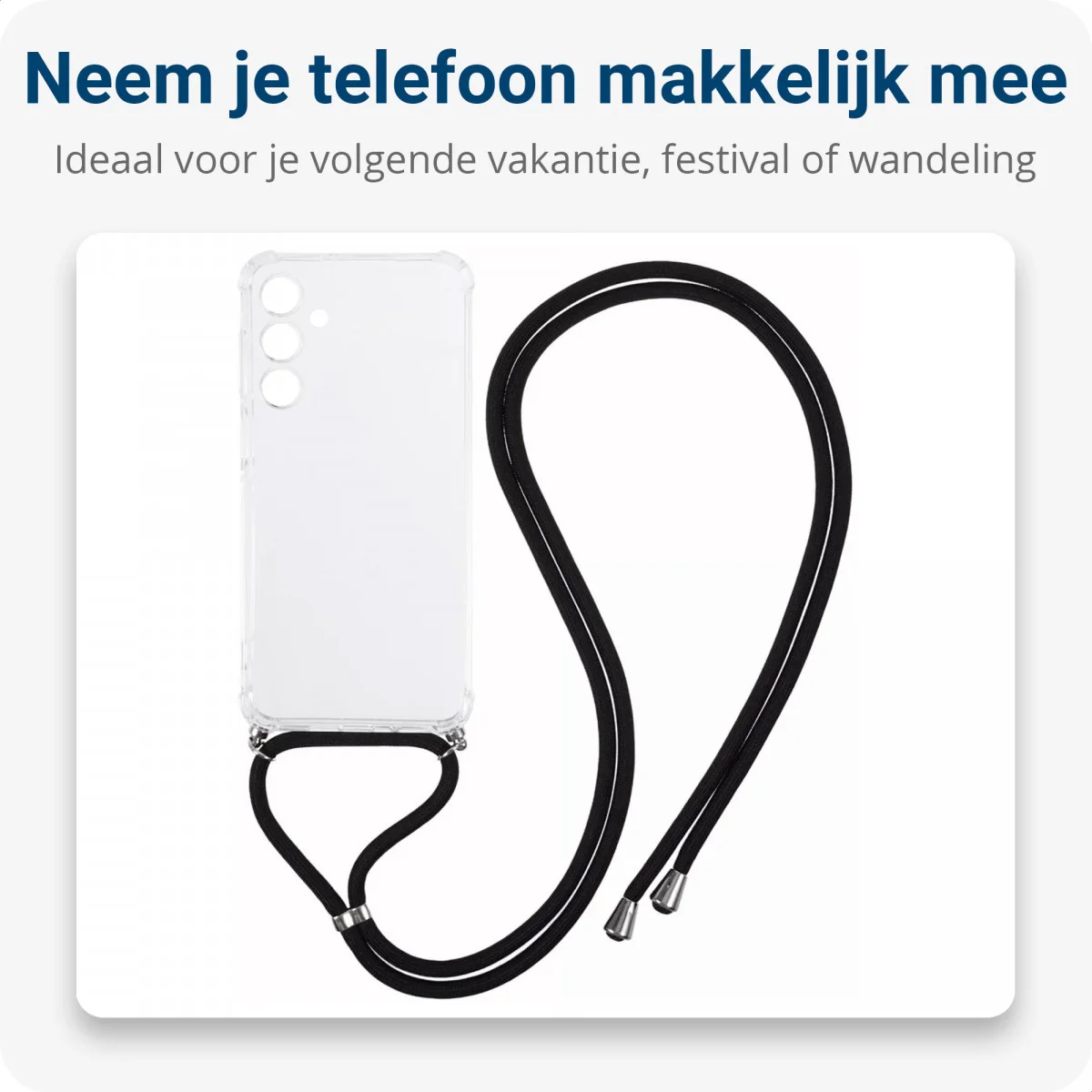 Samsung Galaxy A16 Hoesje met Koord Schokbestendig TPU Transparant afbeelding 3