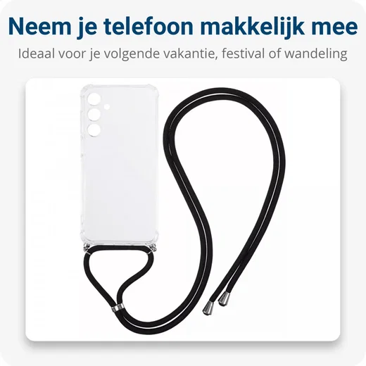 Samsung Galaxy A16 Hoesje met Koord Schokbestendig TPU Transparant afbeelding 3