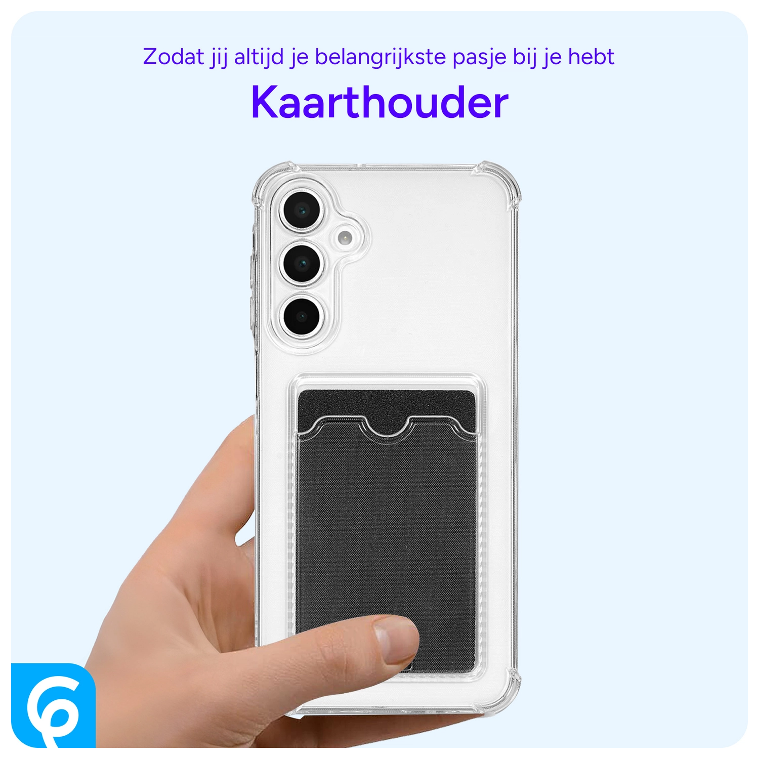 Samsung Galaxy A16 Hoesje Dun TPU met Pasjeshouder Back Cover Transparant afbeelding 5