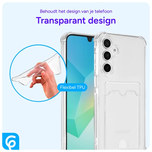 Samsung Galaxy A16 Hoesje Dun TPU met Pasjeshouder Back Cover Transparant afbeelding 6