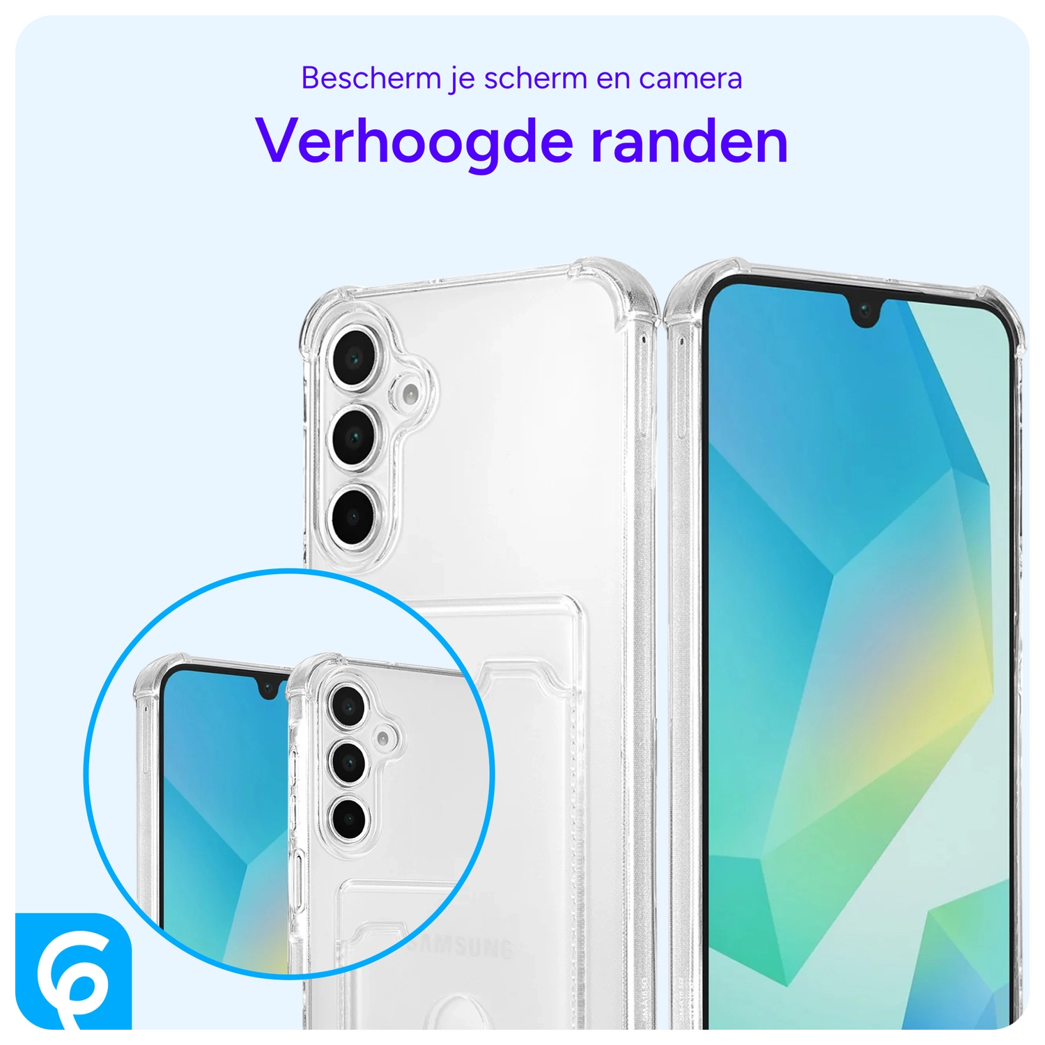 Samsung Galaxy A16 Hoesje Dun TPU met Pasjeshouder Back Cover Transparant afbeelding 3