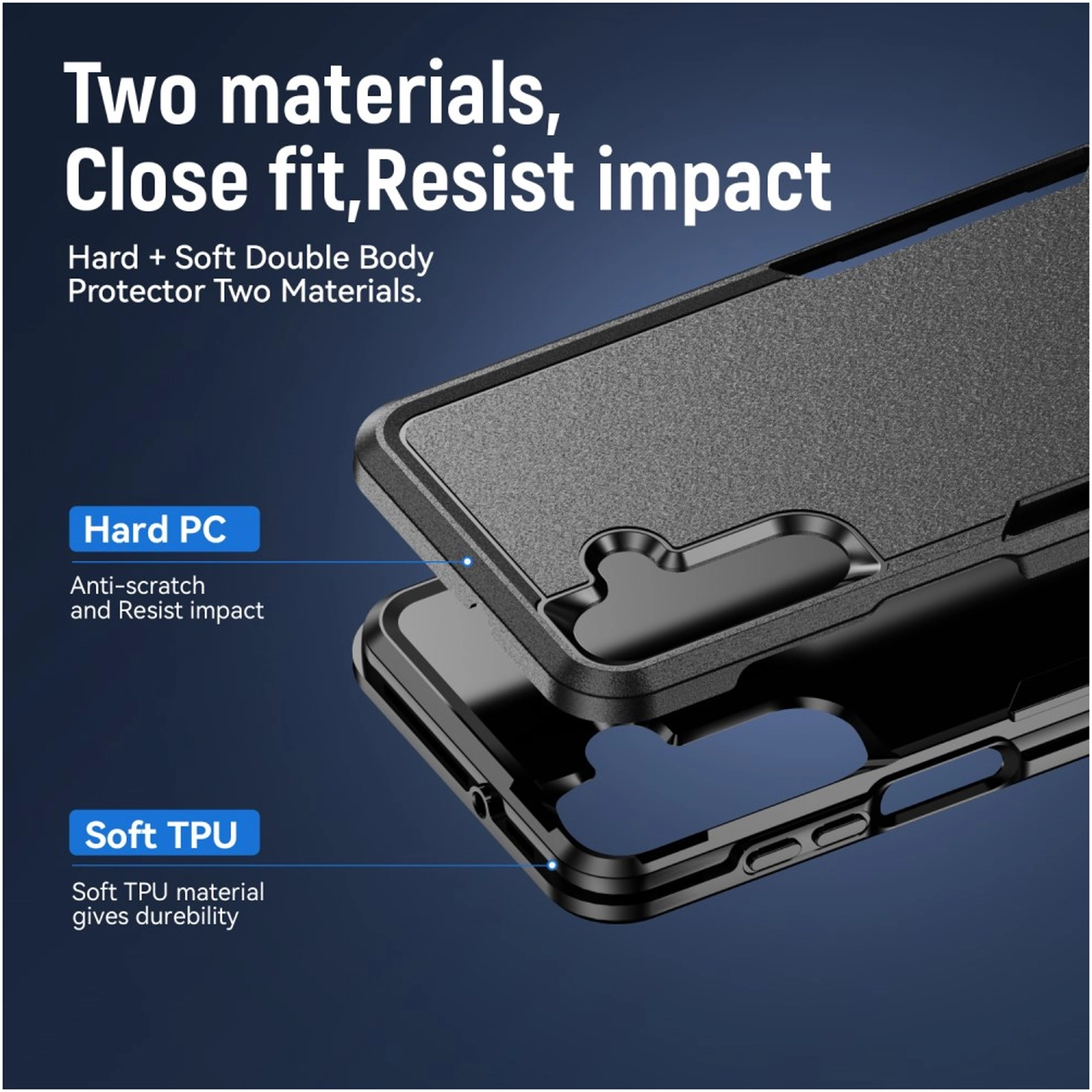 Samsung Galaxy A16 Hoesje Schokbestendige Hardcase Back Cover Zwart afbeelding 4